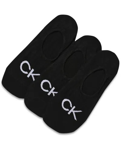Calvin Klein Women's 3-pk. Logo Knit Liner Socks In Black