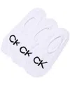 Calvin Klein Women's 3-pk. Logo Knit Liner Socks In White