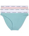 Calvin Klein Women's Modern Logo 3-pack Bikini Underwear Qd5207 In Pym Subdue