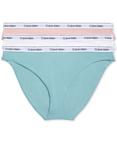 Calvin Klein Women's 3-pk. Modern Logo Low-rise Bikini Underwear Qd5207 In Pym Subdue