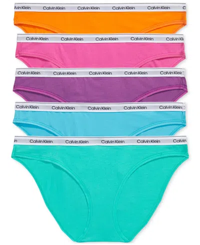 Calvin Klein Women's 5-pack. Modern Logo Low-rise Bikini Underwear Qd5208