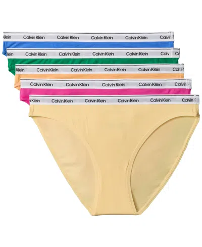 Calvin Klein Women's 5-pack. Modern Logo Low-rise Bikini Underwear Qd5208 In Multi