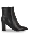 Calvin Klein Women's 75mm Dezzi Leather Ankle Boots In Black