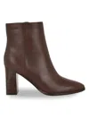 Calvin Klein Women's 75mm Dezzi Leather Ankle Boots In Brown