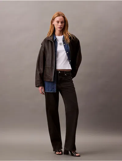 Calvin Klein Women's 90s Straight Jeans In Essential Black