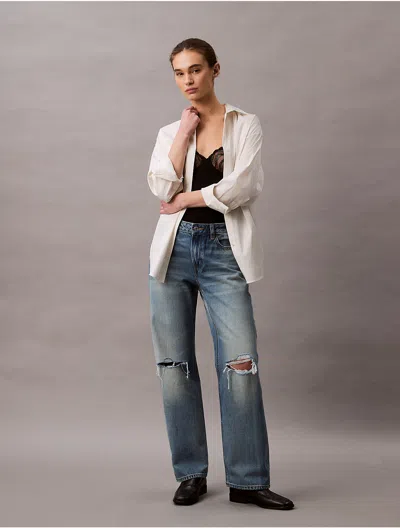 Calvin Klein Women's 90s Straight Jeans In Gold Dust