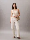 Calvin Klein Ecru Denim Trousers In Soft Bone