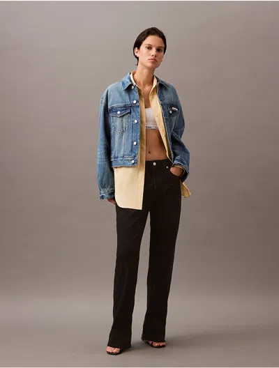 Calvin Klein Women's 90s Trucker Jacket In Aurora