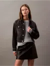 Calvin Klein Cotton Jackets & Women's Coat In Black Fog