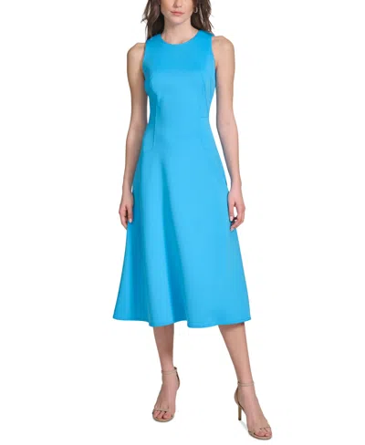 Calvin Klein Women's A-line Midi Dress In Sea