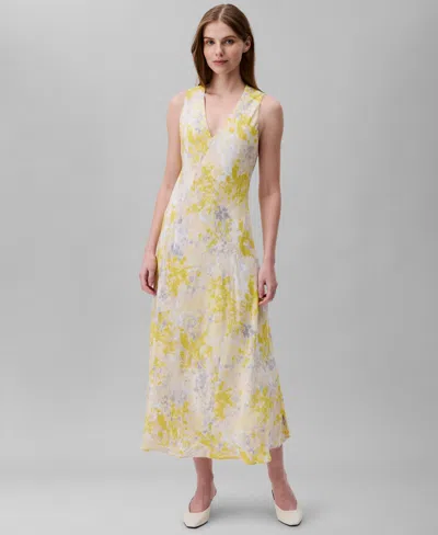 Calvin Klein Robe Longue À Imprimé In Multi