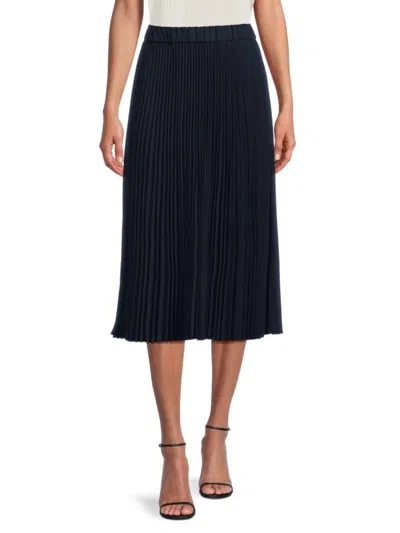 Calvin Klein Women's Accordion Pleat Midi-skirt In Navy
