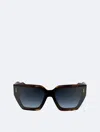 Calvin Klein Women's Acetate Avant Garde Angular Modified Rectangle Sunglasses In Havana