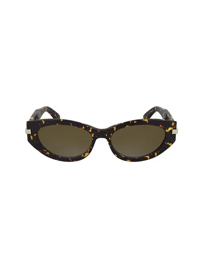 Calvin Klein Women's Acetate Cat Eye Sunglasses In Brown