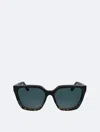 Calvin Klein Women's Acetate Modified Rectangle Sunglasses In Black/havana