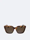Calvin Klein Women's Acetate Modified Rectangle Sunglasses In Havana/brown