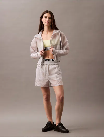 Calvin Klein Women's Active Icon Mesh Short In Light Cast
