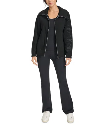 Calvin Klein Women's Active Tech Fleece Mock-neck Jacket