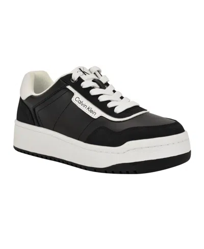 Calvin Klein Women's Adryen Lace-up Sneakers In Black