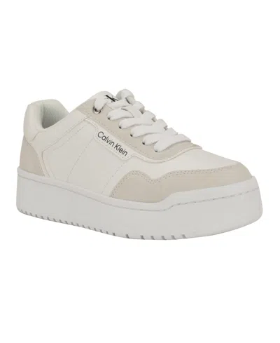 Calvin Klein Women's Adryen Lace-up Sneakers In Neutral