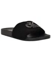 Calvin Klein Women's Ahva Cozy Slip-on Pool Slides In Black