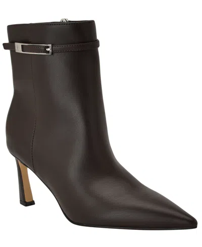 Calvin Klein Women's Alenna Buckle Strap Stiletto Booties In Brown