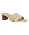 Calvin Klein Women's Alise Square Toe Slip-on Dress Sandals In Ivory Leather