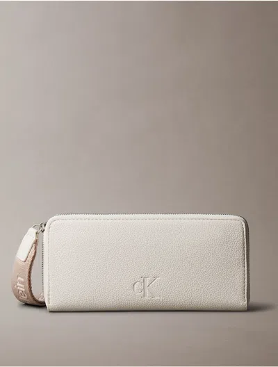 Calvin Klein Women's All Day Zip Wristlet Wallet In Chalk