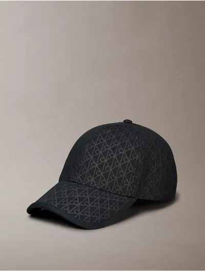 Calvin Klein Women's Allover Emblem Logo Baseball Cap In Black