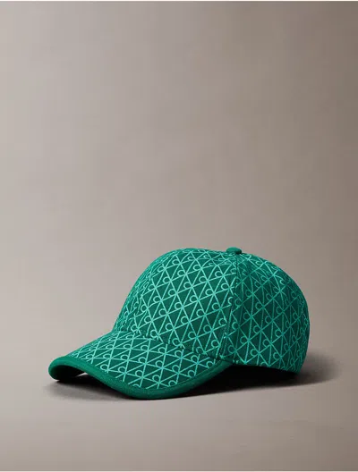 Calvin Klein Women's Allover Emblem Logo Baseball Cap In Green