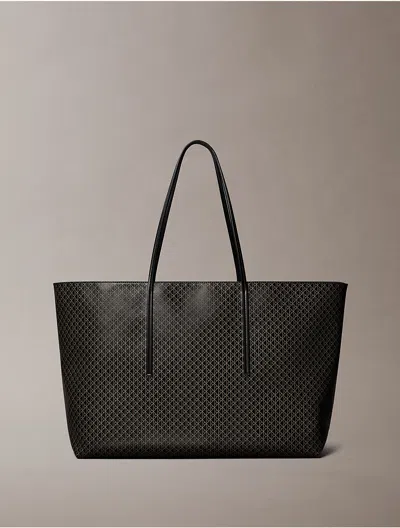 Calvin Klein Women's Allover Emblem Logo Large Tote Bag With Pouch
