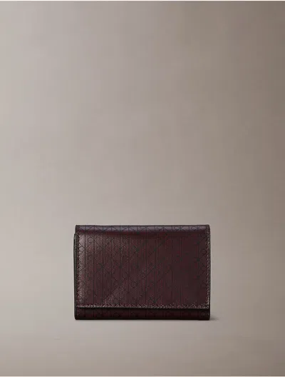 Calvin Klein Women's Allover Emblem Logo Trifold Wallet In White