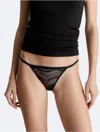 Calvin Klein Women's Allover Lace String Bikini In Black