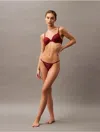 Calvin Klein Women's Allover Lace String Bikini In Syrah