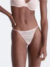 Calvin Klein Women's Allover Lace String Thong In Subdued