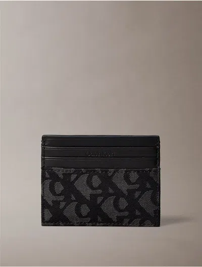 Calvin Klein Women's Allover Monogram Card Case In Black Aop