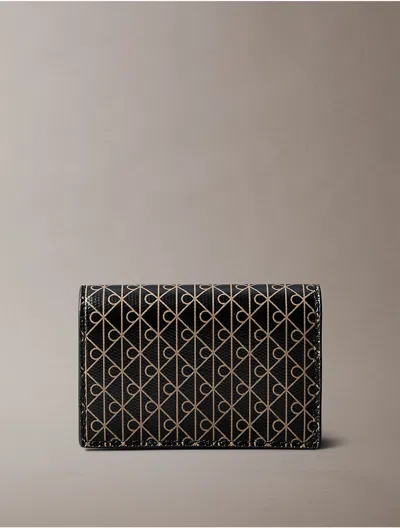Calvin Klein Women's Allover Monogram Logo Accordion Card Case In Black