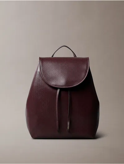 Calvin Klein Women's Allover Monogram Logo Backpack In Brown