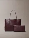 Calvin Klein Women's Allover Monogram Logo Small Tote Bag With Pouch