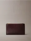 Calvin Klein Women's Allover Monogram Logo Top Zip Card Case In Brown