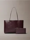 Calvin Klein Women's Allover Monogram Logo Small Tote Bag With Pouch