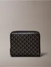 Calvin Klein Women's Allover Monogram Square Zip Wallet In Black