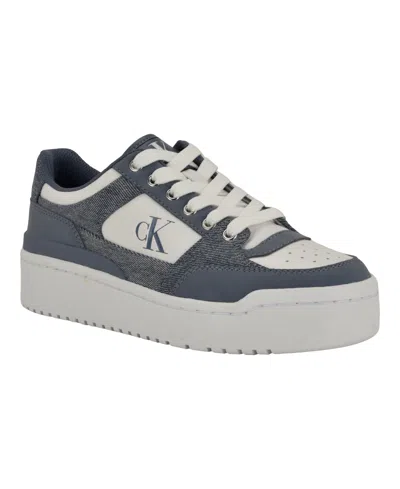 Calvin Klein Women's Alondra Casual Lace-up Sneakers In Gray