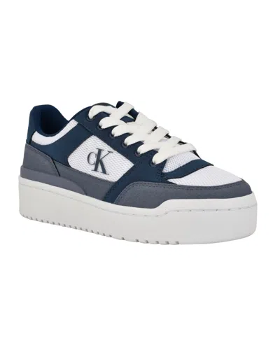 Calvin Klein Women's Women's Alondra Platform Sneaker In Dark Blue