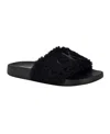 Calvin Klein Women's Amaya Fuzzy Slide Sandals In Black