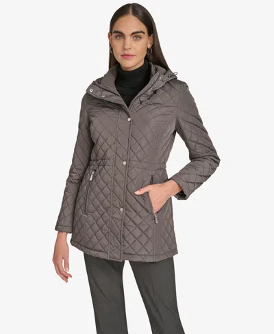 Calvin Klein Women's Anorak Quilted Jacket In Gray
