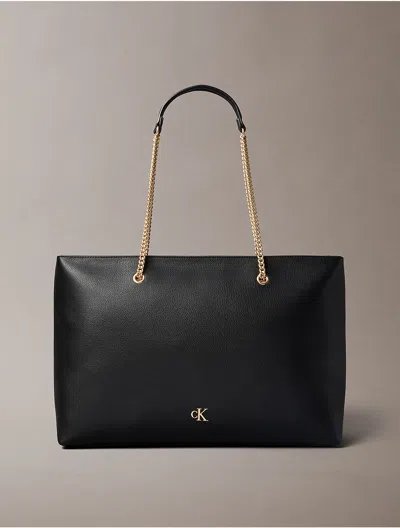 Calvin Klein Women's Archive Hardware Chain Strap Tote Bag In Black