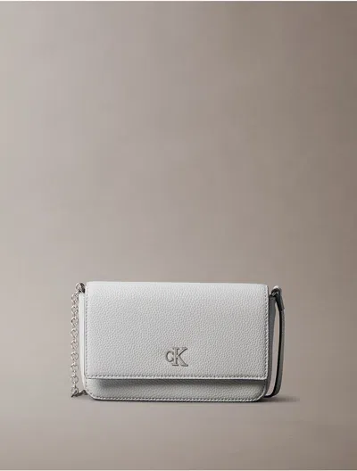 Calvin Klein Women's Archive Hardware Flap Crossbody Bag In Gray