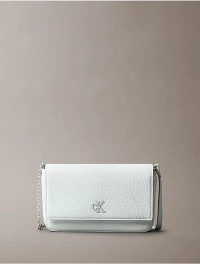 Calvin Klein Women's Archive Hardware Flap Crossbody Bag In Sky Gray
