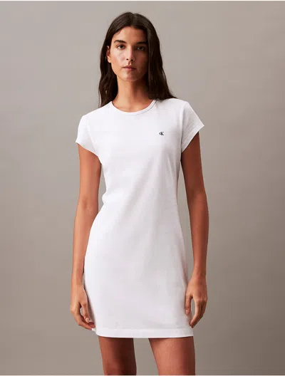 Calvin Klein Women's Archive Logo Baby T-shirt Dress In Brilliant White